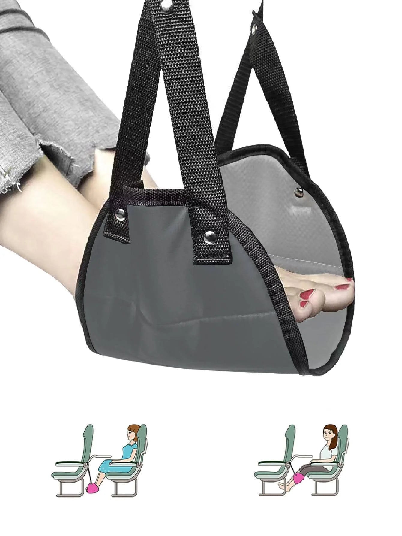 Portable Foot Mat - Adjustable Strap Office Resting Foot Mat Foot Hammock Foot Mat Lazy Man Magic Travel Magic Travel Airplane